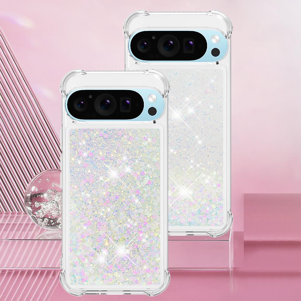 Блестящий Чехол-Жидкий Песок для Google Pixel 10 Pro XL 9 8 Pro 10A 9A 8A 7A с Подушкой Безопасности, Противоударный Защитный Чехол Funda