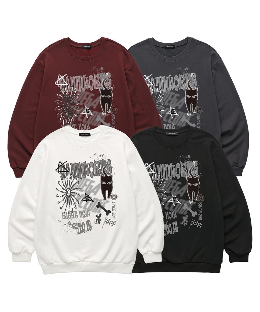 VANNWORKS Cat Do It Sweatshirt (Vls0081) White (Type B)