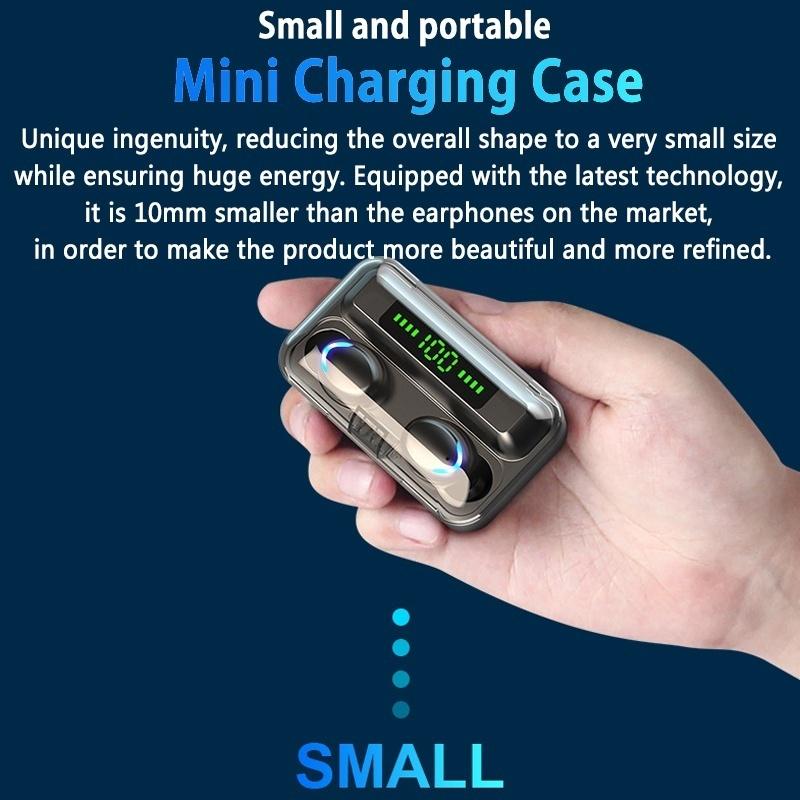 Новинка 2022 года F9 TWS Bluetooth наушники 5,3 зарядное устройство водонепроницаемые беспроводные наушники стерео спортивные наушники микрофон для смартфона