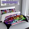 3pcs Custom Name Smiling Critters Bedding Set,Includes 1 Duvet Cover and 2 Pillowcases,All-season Bedroom Decor