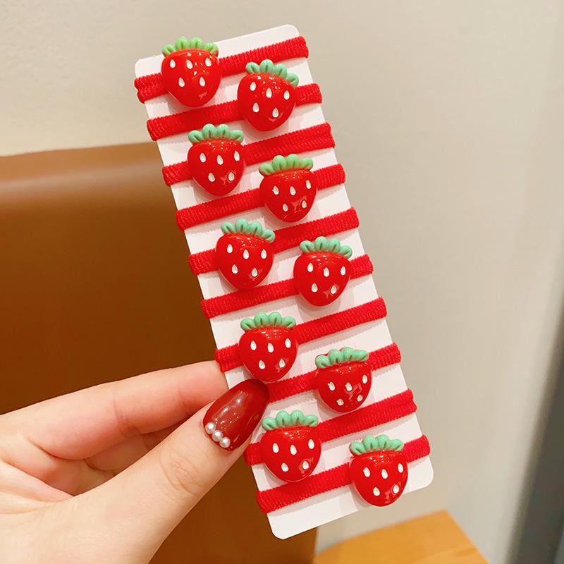 Милые красные новогодние детские резинки для волос - Праздничные эластичные резинки, не повреждающие волосы, для девочек