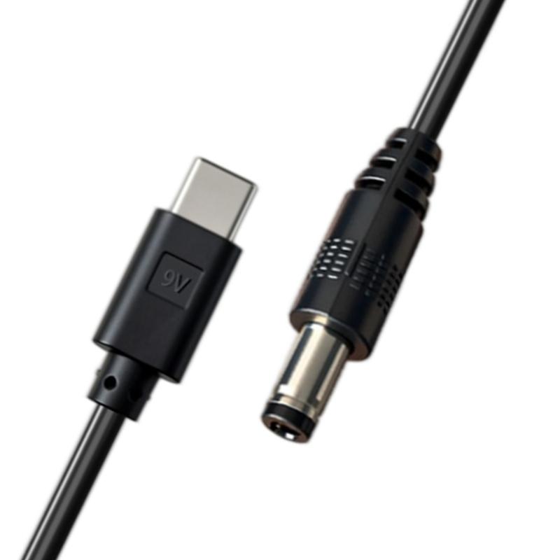 Круглый силовой кабель 5,5x2,5 мм с входом USB C, центрально-положительный шнур для совместимого оборудования, длина 1 метр