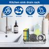 Подставка для сушки над кухонной мойкой из нержавеющей стали, самодренажная, держатель для мыла и губки, органайзер-лоток для кухонных полотенец и фильтр-корзина