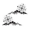 1 Pair Car Stickers Mountain Compass Pattern Car-styling Decals Body Sticker Decor Accessories
