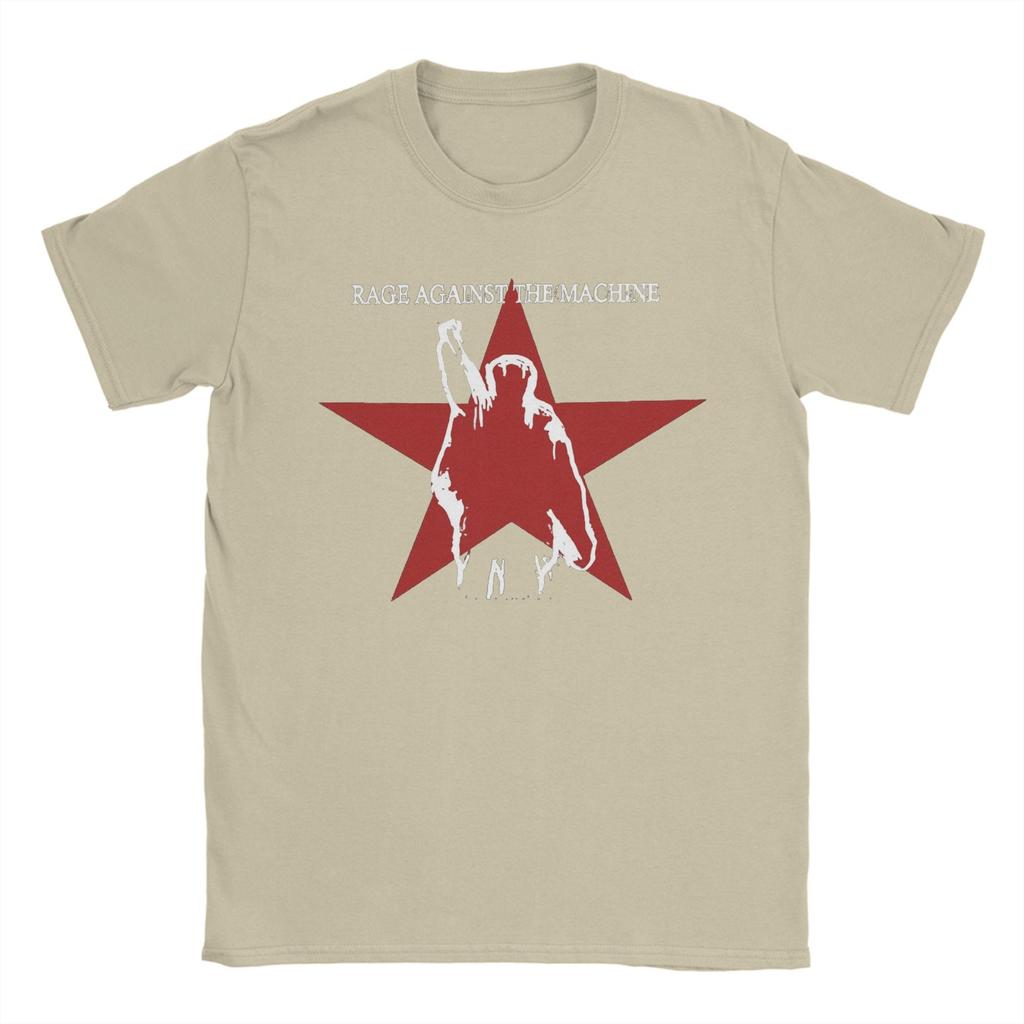 Мужская футболка Star Rage Against The Machine Хлопок Удивительные футболки Круглый вырез Короткий рукав Одежда Печать