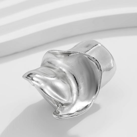 Женское кольцо в стиле хип-хоп, крупное, нестандартное, глянцевое, витое кольцо, каплевидное, сплавное, плиссированное кольцо, модные аксессуары