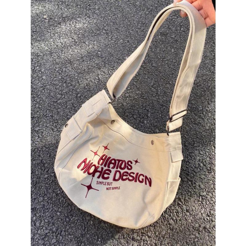 Простая холщовая сумка, большая вместительная сумка на плечо, женская сумка-тоут с вышивкой, сумка-ведро