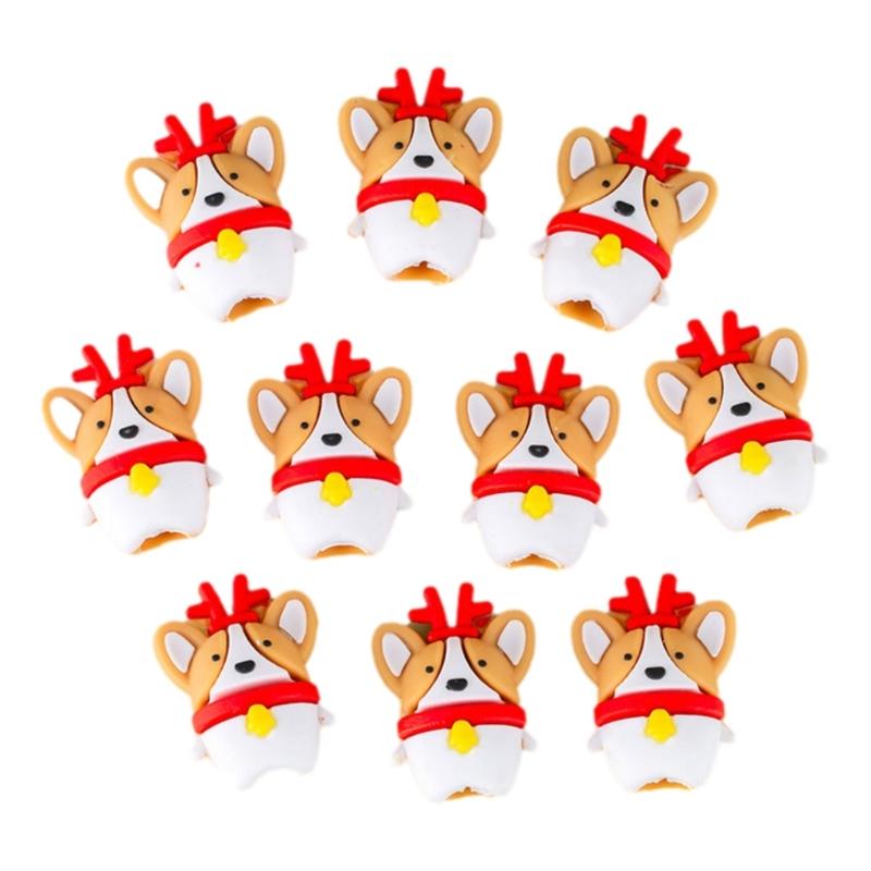 10Pcs Christmas Halloween Pencils Tip Caps Silicone Pencil Protectors for Children Students Adult and Professional