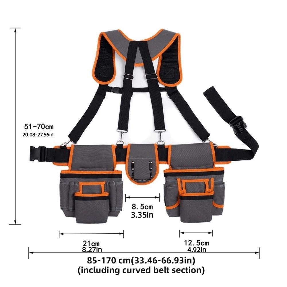 Large Capacity Woodworking Tool Belt Adjustable Design Multi Functional Tool Belt Carpenter Work