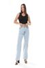 Women's Style Plus Size Pants Plus Size Clothing Side Slipped Jeans Pants Ice Blue