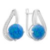Silver Earrings with Opal 3.44ct, Cubic Zirconia (2170167)
