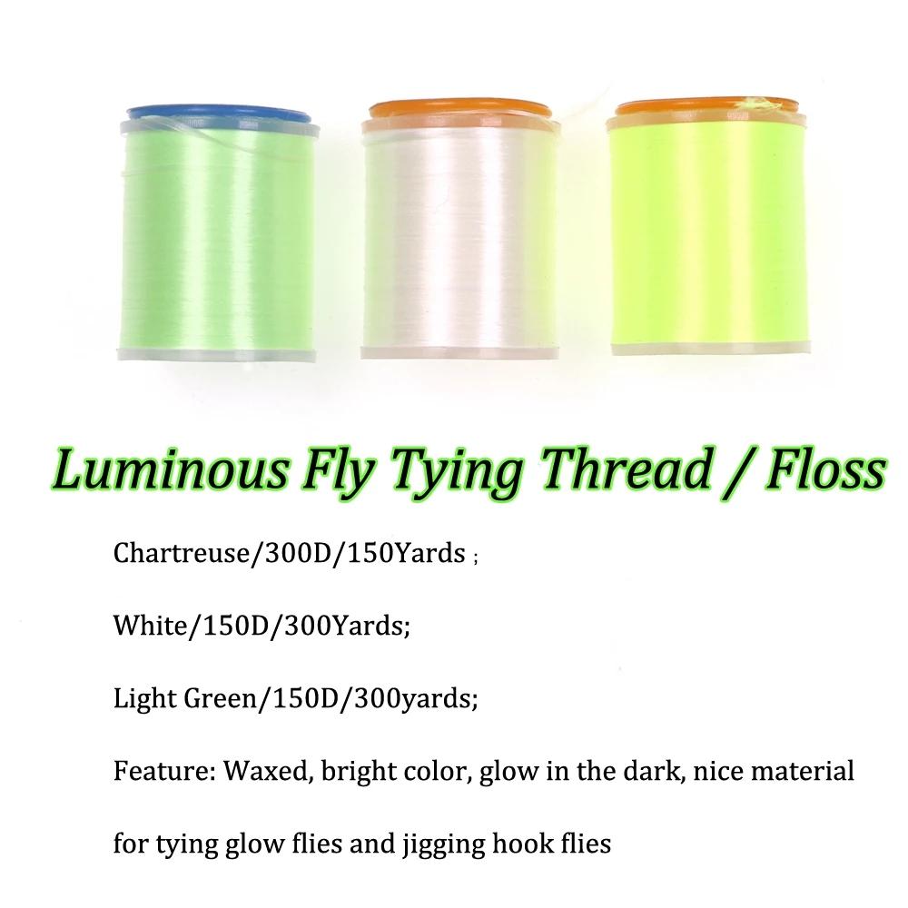 Светящаяся нить Bimoo 150D для крючков для отсадки мушек и ребер, светящаяся в темноте нить для связывания мушек