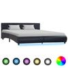 VidaXL Bed Frame with LED Black Faux Leather 180 X 200 Cm 285485