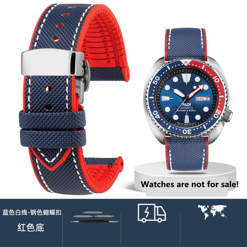 20 мм 21 мм 22 мм 23 мм 24 мм Унисекс Высококачественный нейлоновый ремешок с резиновой нижней частью Водонепроницаемый ремешок для часов для любой марки часов Мужской браслет