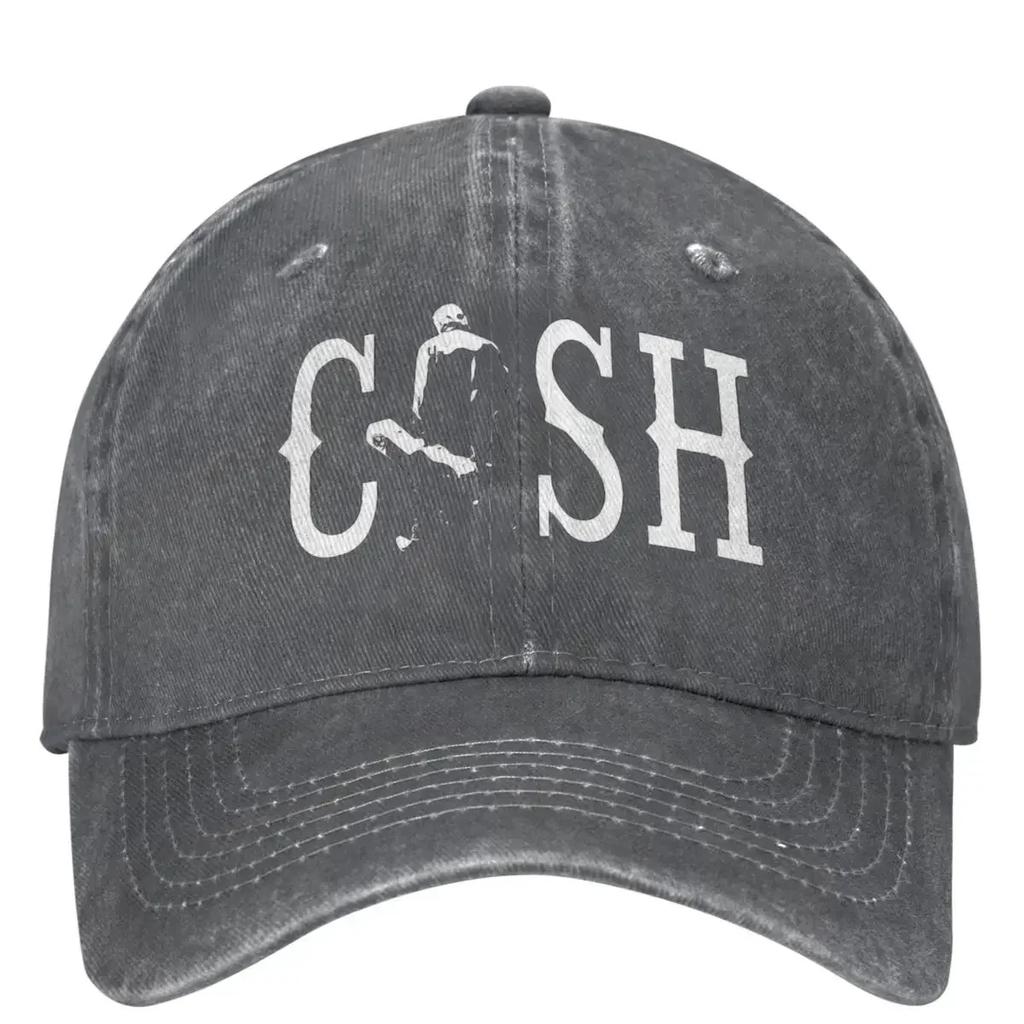 Vintage Cash Walking Outside Musician Baseball Caps Unisex Style Distressed Denim Washed Snapback Cap Outdoor Hat