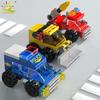 HUIQIBAO 6IN1 City Fire Car Police Truck Engineering Crane Building Blocks Tank Helicopter Bricks Set Toys for Children