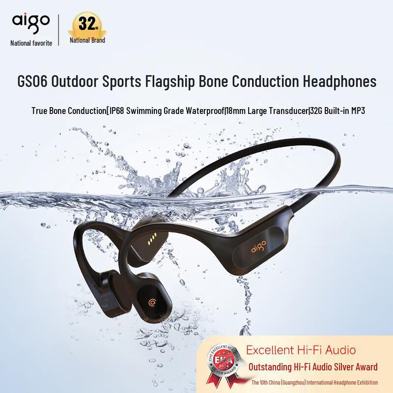 Aigo GS06 Наушники с костной проводимостью Bluetooth Спортивные для плавания