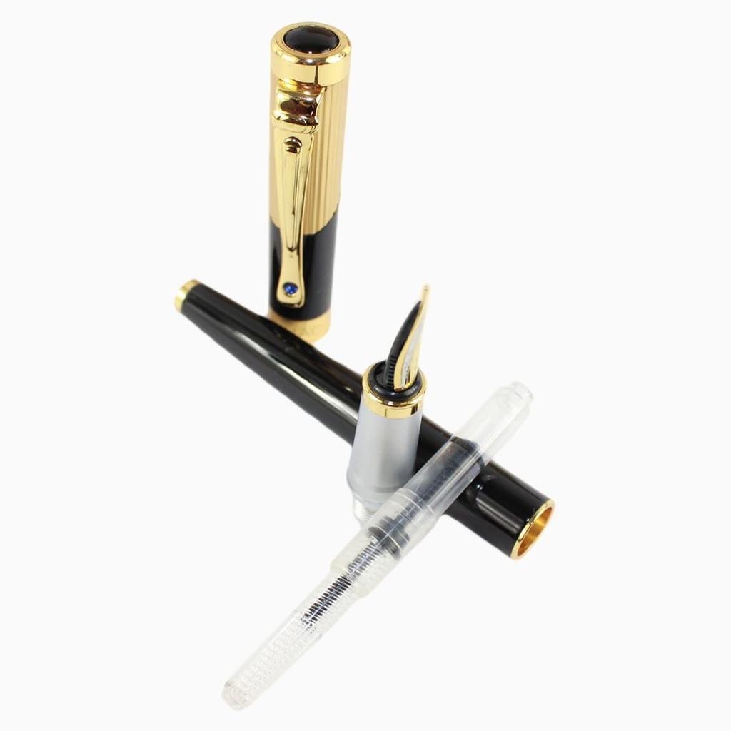 Перьевая ручка Gullor Advanced Jinhao 9009, среднее перо, черное и золотистое