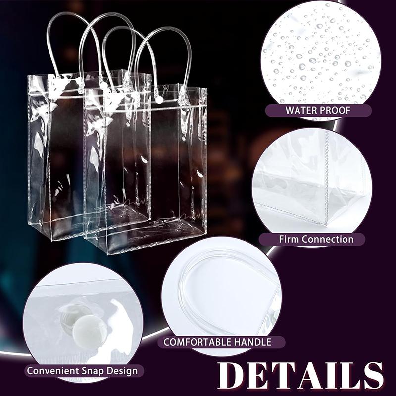 WTEMPO 12 шт 15*7*20 см прозрачные подарочные сумки из ПВХ прозрачные подарочные сумки для вечеринок многоразовые сумки для хранения продуктов идеально подходят для свадьбы дня рождения вечеринки