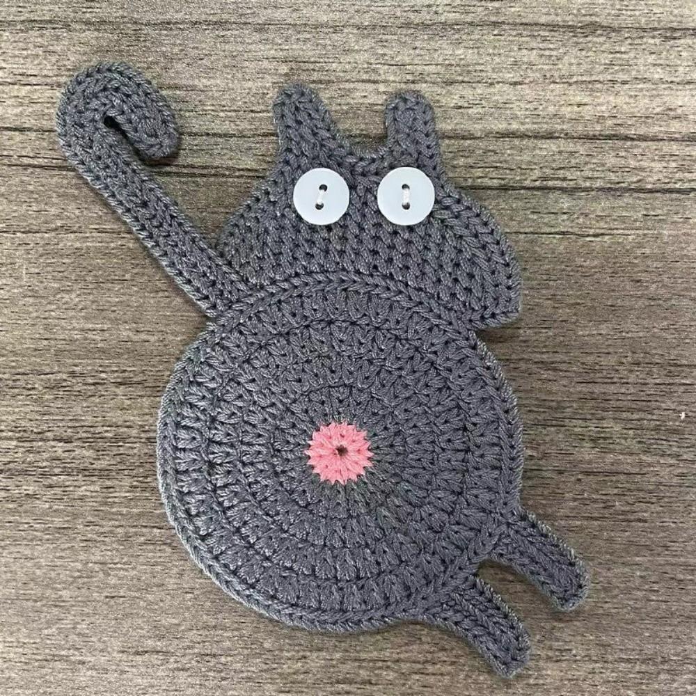 Heat Insulation Crochet Coaster Non-slip Knitted Cup Mat Table Decor Drink Pad Home Supplies