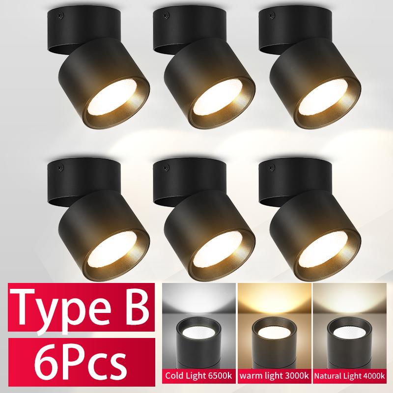 Светодиодный точечный светильник, складной точечный светильник поверхностного монтажа, 220 В, 10/15 Вт, точечные лампы, домашнее декоративное освещение для гостиной, кухни