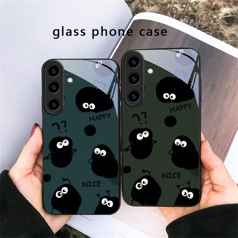 Забавный стиль от руки Для Samsung Galaxy S20 S21 S22 S23 Plus S24 FE S25 Ultra S26 Edge S25+ S20+ S22+ Черный Стеклянный Чехол для Телефона