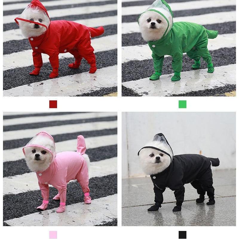 Куртка-дождевик для маленьких собак, зимний комбинезон для собак, комбинезон из полиэстера с капюшоном, одежда для собак, уличная водонепроницаемая одежда с капюшоном