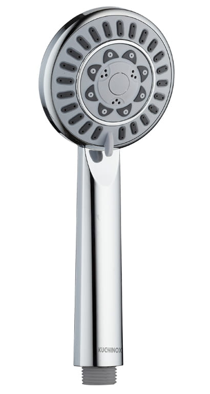 3-function bathroom shower head, chrome, silver
