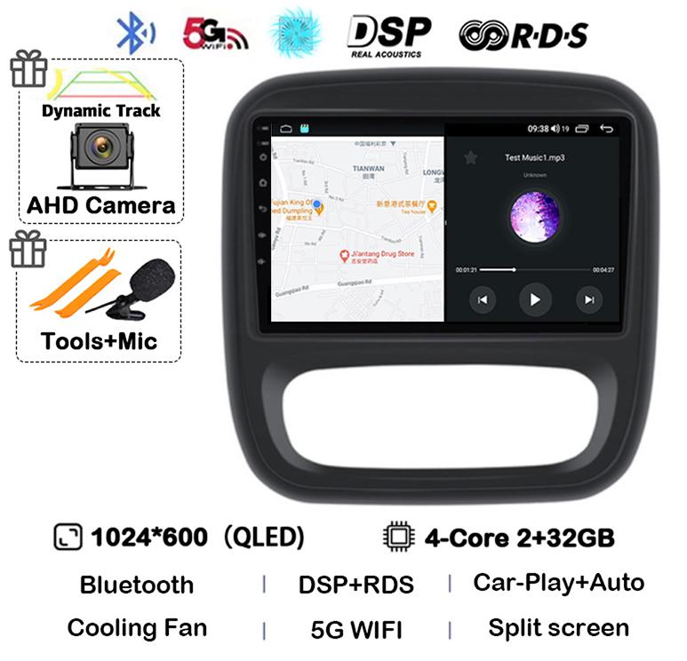 Android 14 Carplay Auto для Renault Trafic 3 2014-2021 Opel Vivaro B 2014-2018 BT Авторадио GPS Мультимедийный Плеер Стерео WIFI+4G