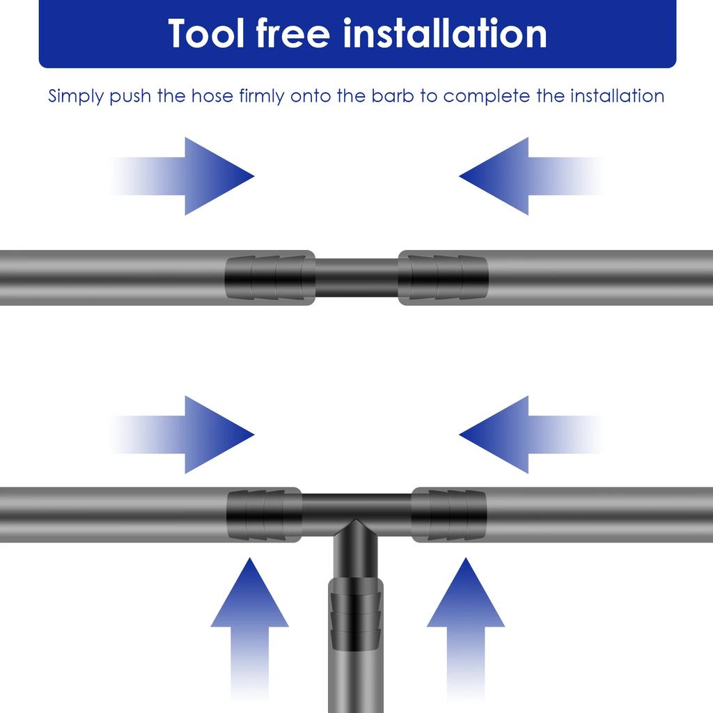 128Pcs Vacuum Connector Assortment Plastic Hose Joiner Tee Water Spray Pipe Joints Plastic Straight T Piece Connectors for Car