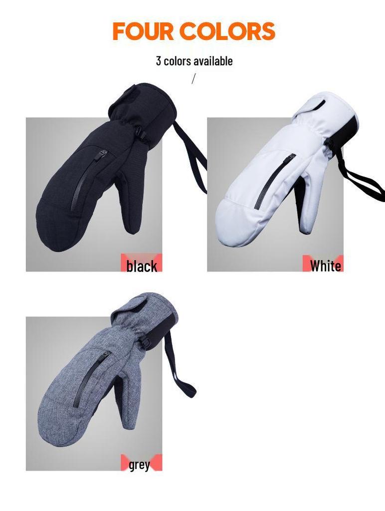 Waterproof Winter Ski Gloves: Durable, Warm, Touchscreen-Compatible, Single & Double Board Five-Finger Mittens.