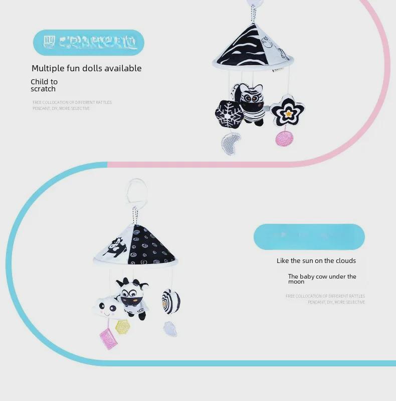 Aipinqi черно-белая подвесная машинка и детская кроватка игрушка-музыка для раннего образования