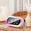 Rechargeble Alarm Clock RGB Mood Light 2 Alarm Loud Volume Wireless Speaker 12/24H Voice Control Table Snooze LED Digital Clock