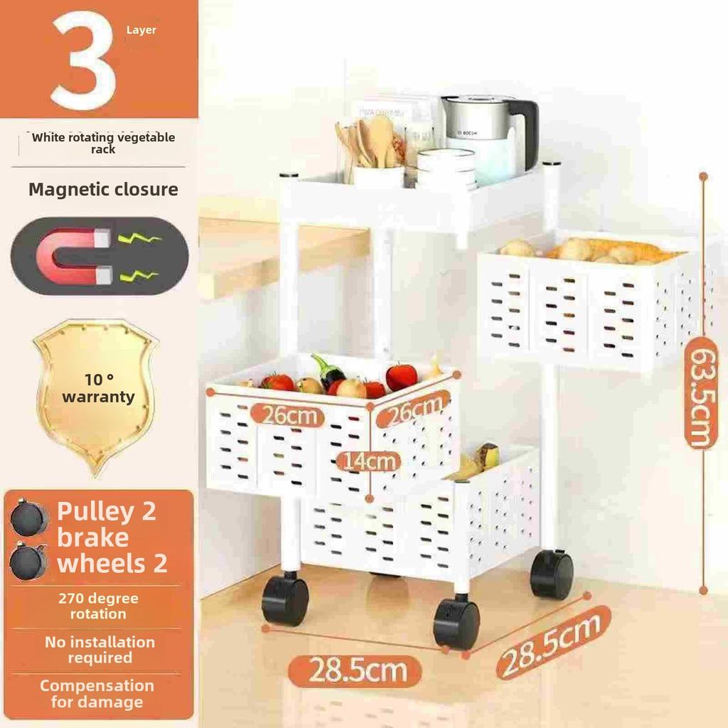 Многоуровневая тележка для хранения на колесиках, кухонный органайзер, подставка, хозяйственная тележка с колесами для домашней кухни, гостиной