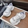 Thick-soled Heightened Mesh Breathable White Dad Shoes Women's 2025 Summer New Versatile and Thin Casual Running Sneakers