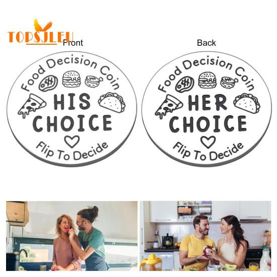 Флип-монета для принятия решений о еде, двусторонняя прозрачная печать, милый сюрприз ко Дню святого Валентина, забавный флип-решатель для принятия решений о еде