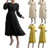 Summer Dress Women's Long Boho Beach Dress Elegant Maxi Dress V-Neck Short Sleeve Summer Tunic Dress Light Airy