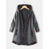 Women's Spring and Autumn Long Sleeve Loose Hooded Tops Plus Size Mid-Length Casual Jacket