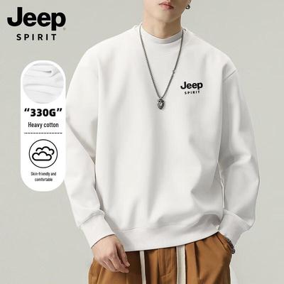 Мужской свитшот JEEP SPIRIT с круглым вырезом, свободного кроя, с принтом логотипа