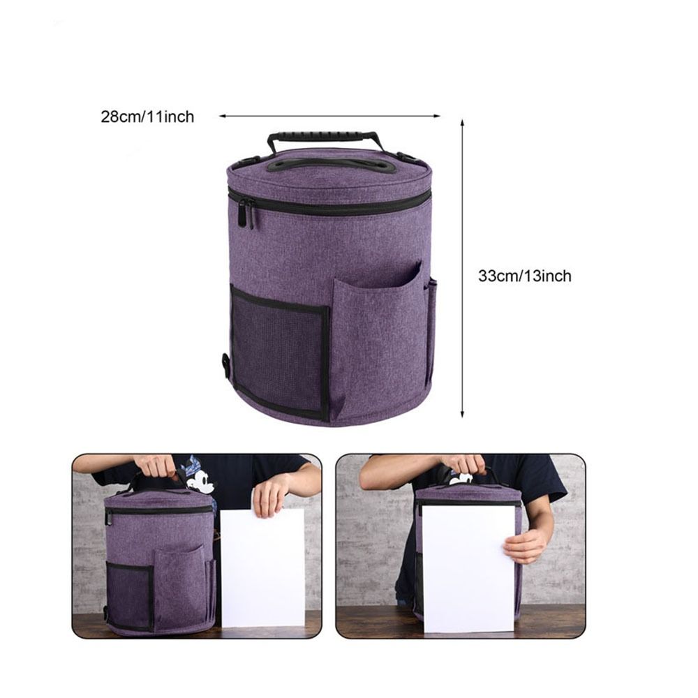 Круглая сумка для вязания крючком из пряжи своими руками, большая вместимость, органайзер для спиц, домашнее хранение