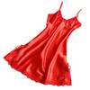 Women Nightwear Sexy Mini Nightgowns Deep V Straps Skirts Tempatation Silk Lace Sleepwear