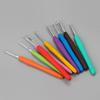 Набор крючков для ручного вязания цвета радуги, однотонный, с мягким хвостовиком