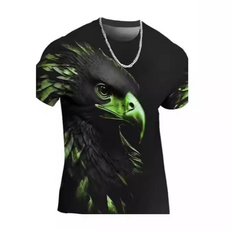 Eagle Men's T-shirt 3D Printed T-shirt Animal Pattern Short Sleeved Top Summer Casual Clothing Round Neck Shirt