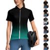 Женский велосипедный костюм Gradient с короткими рукавами, верх для велоспорта с 3 задними карманами, дышащий, быстросохнущий, влагоотводящая светоотражающая полоса для велоспорта