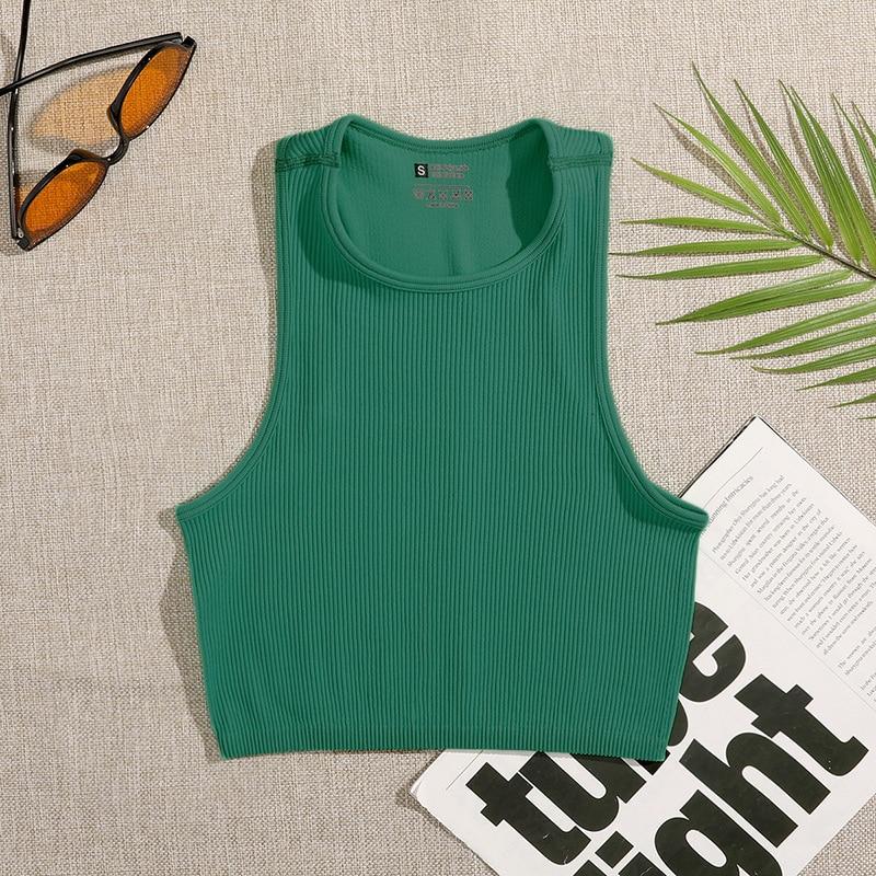 Спортивные майки без рукавов без амортизации, женская спортивная одежда, эластичный жилет, женские повседневные офисные женские тонкие майки с круглым вырезом 27244