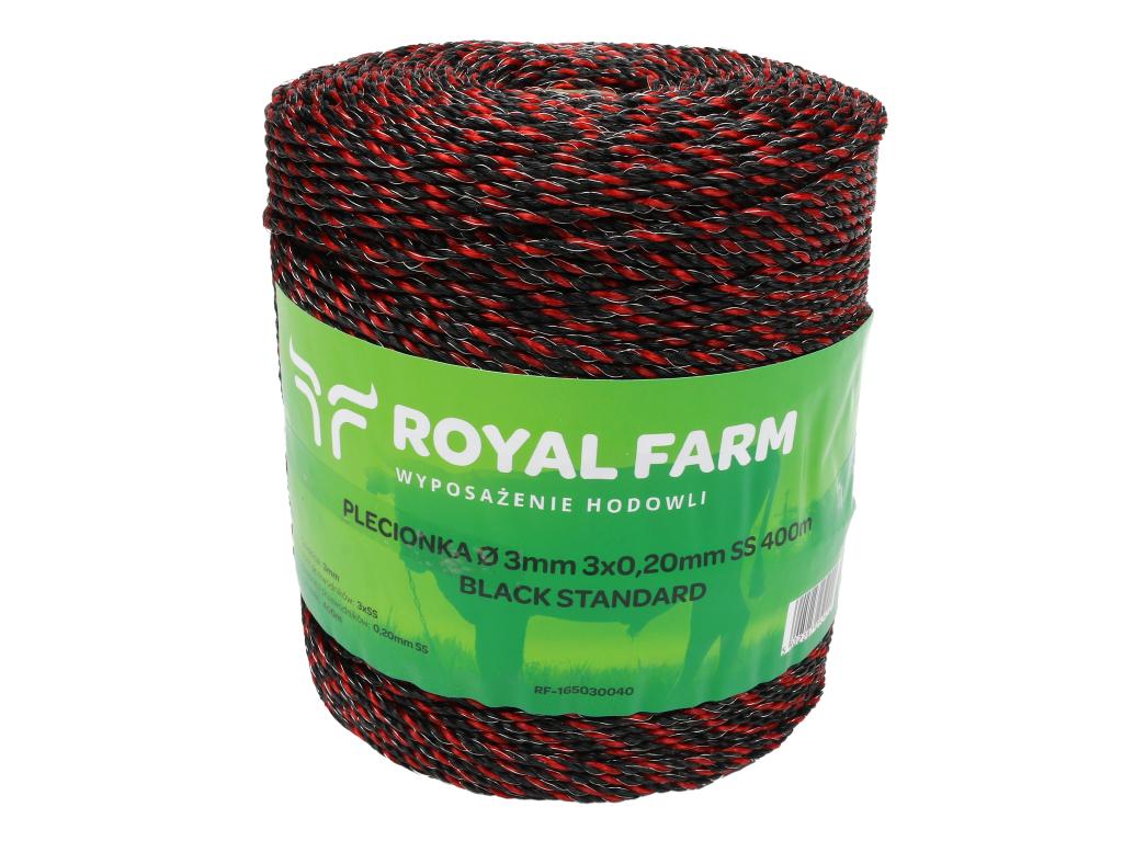 Braided line for energizer 3mm, 3x0.20mm SS black-orange 400m, Royal Farm