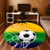 1pc Soccer Goal Round Chair mat Area Rug - Non-Slip, Floor Mat for Office, Bedroom, home decor Christmas Gift p0811225