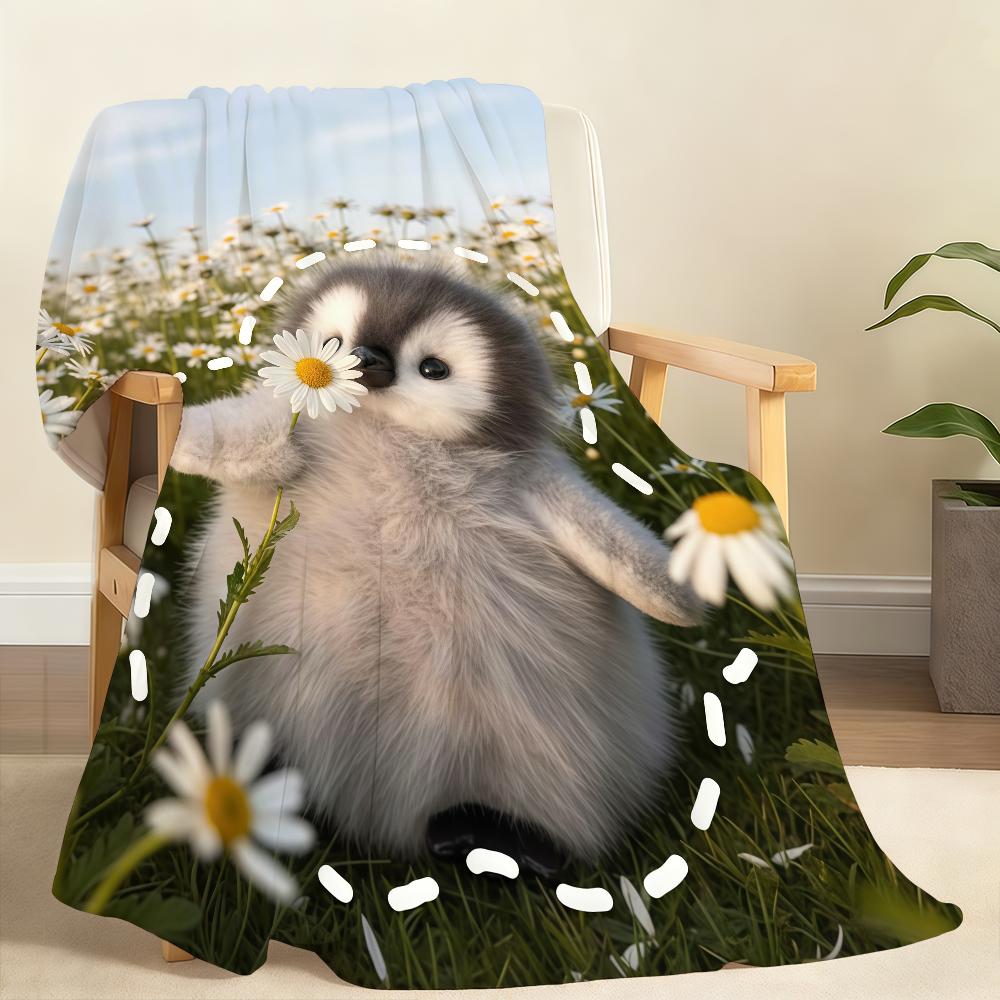 Cute Penguin Kawaii Blanket Soft Throw Blanket for Home Bedroom Bed Sofa Picnic Travel Office Rest Cover Blanket Gift