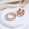 Kinel Rose Gold Color Hoop Dangle Earrings For Women Bride Wedding Fine Jewelry