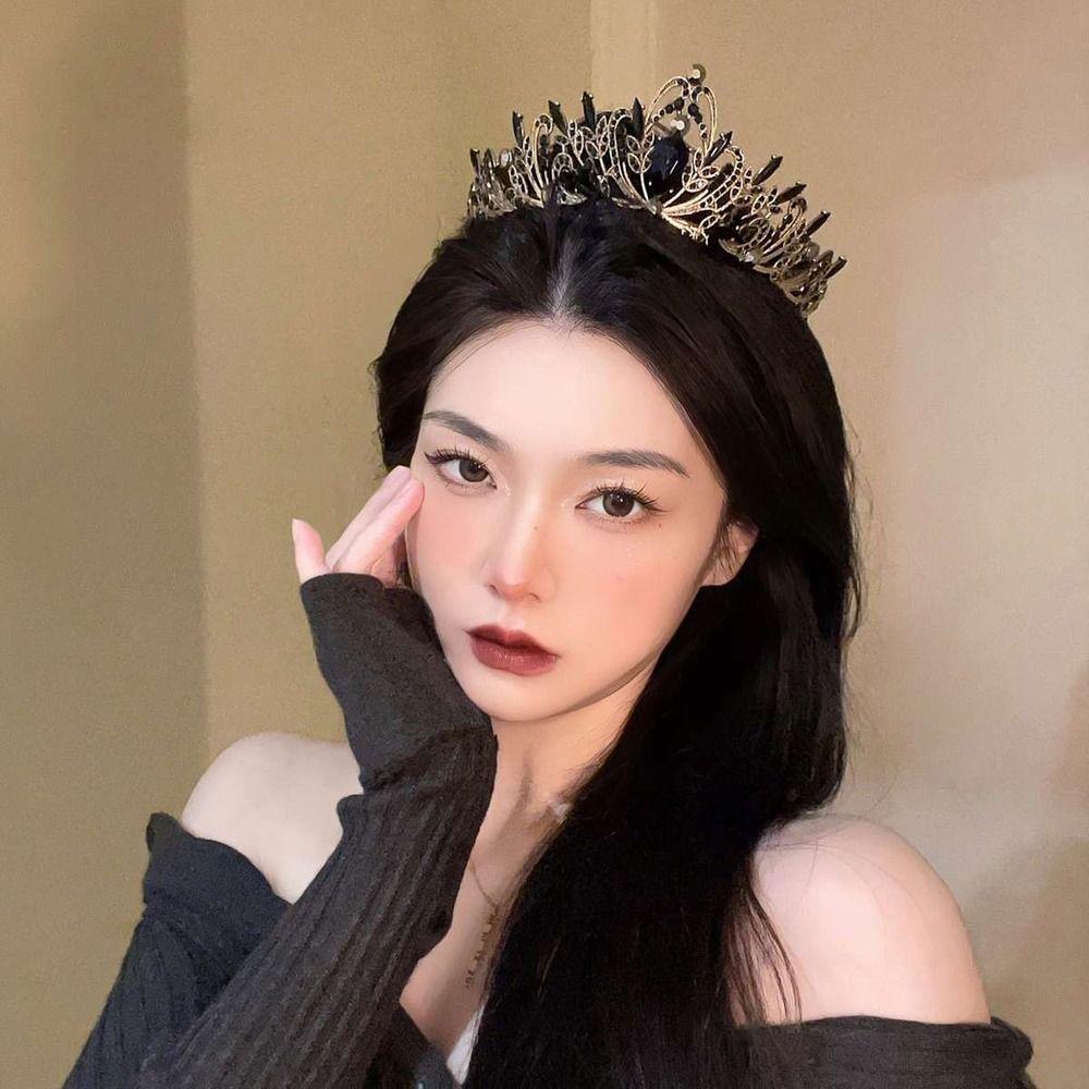 Королева Стразы Барокко Принцесса Тиара Корейский Стиль Повязка Женские Аксессуары для Волос Корона Невесты